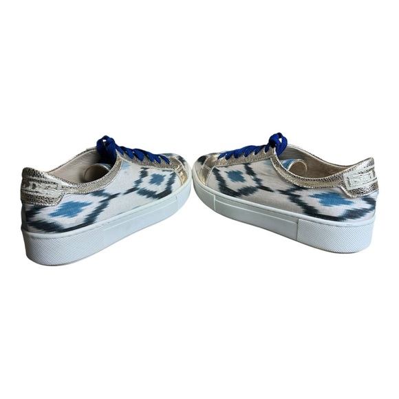 Baldiz Ikat Abstract Print Gold Metallic Sneakers Size 38 (US 8) - Picture 4 of 13